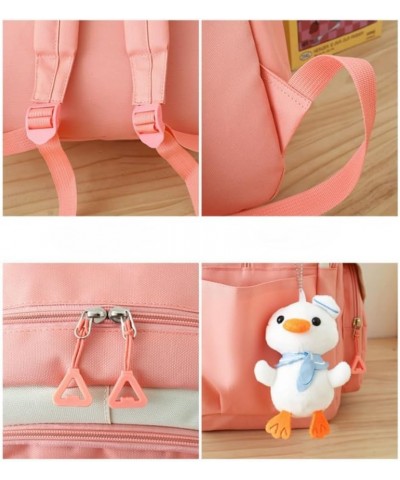 Kawaii Backpack with Accessories Cute Duck Pendant Multiple Pockets Aesthetic Cute Backpack (Geen) Black $18.71 Backpacks