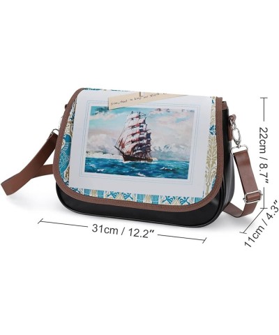 Printed Crossbody Bags Women City Leather Shoulder Bag Satchel Hobo Bags Trendy USA Flag Waving Color4 $24.50 Hobo Bags