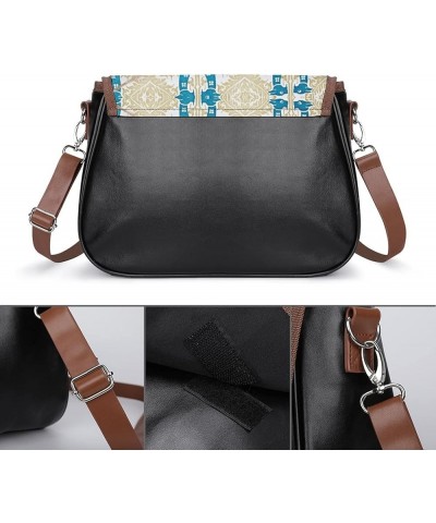 Printed Crossbody Bags Women City Leather Shoulder Bag Satchel Hobo Bags Trendy USA Flag Waving Color4 $24.50 Hobo Bags