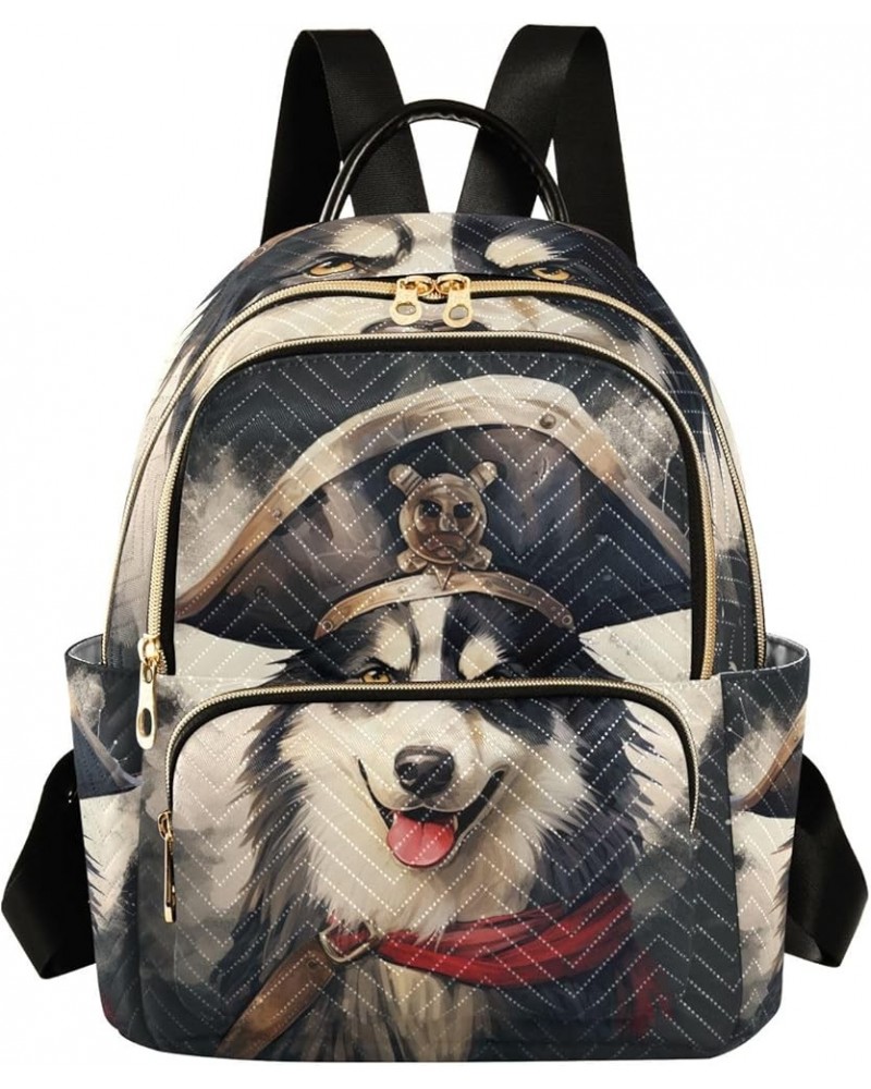 Canal with Buildings Ladies Fashion Backpack, Casual Daypack Backpacks, Purse Backpack for Women, S Cute Husky Dog Wearing a ...