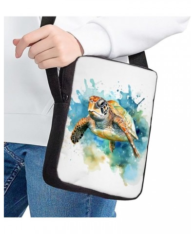 Women Teens Shoulder Crossbody Bag, Lightweight Zipper Messenger Bags for Travel School Sea Turtle - White and Green $10.02 C...