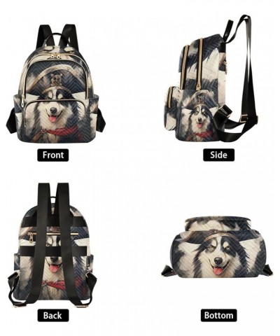 Canal with Buildings Ladies Fashion Backpack, Casual Daypack Backpacks, Purse Backpack for Women, S Cute Husky Dog Wearing a ...