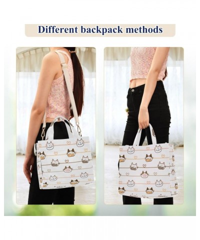 Cute Cat Corduroy Tote Bag for Women Hobo Crossbody Bag Purse Stylish Shoulder Handbag Messenger Bags, S $11.28 Totes