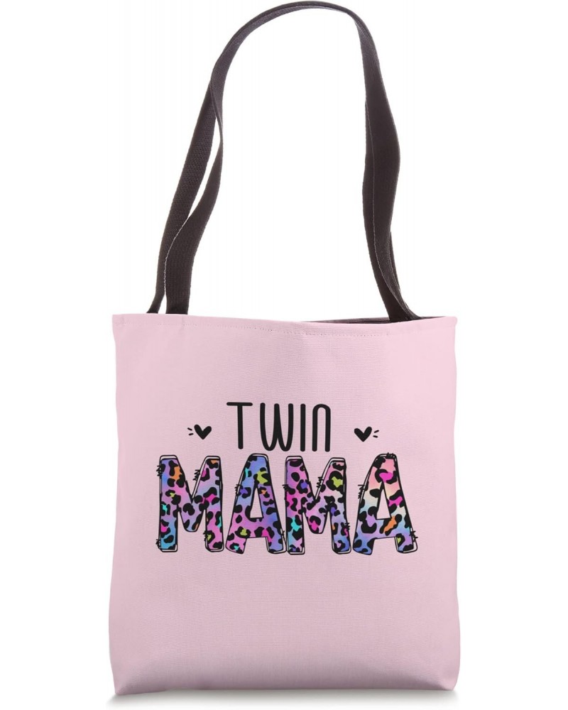 Cute Leopard Print Design For Mom Of Twins Pink Twin Mama Tote Bag $15.07 Totes