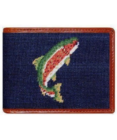 Trout and Fly Needlepoint Wallet in Navy Navy $57.20 Wallets