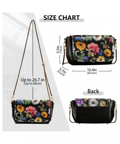 Floral Spring Butterfly Crossbody bags for Women Small Crossbody Purses with Metal Chain Cell Phone Purse Cross Body Bag for ...