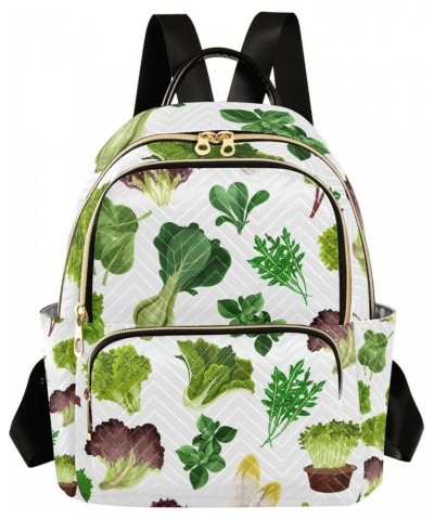 Vegetables Cabbage Spinach Green Backpack for Women Shoulder Bag Lightweight Mini Backpack Casual Daypack for Travel Mini(10....