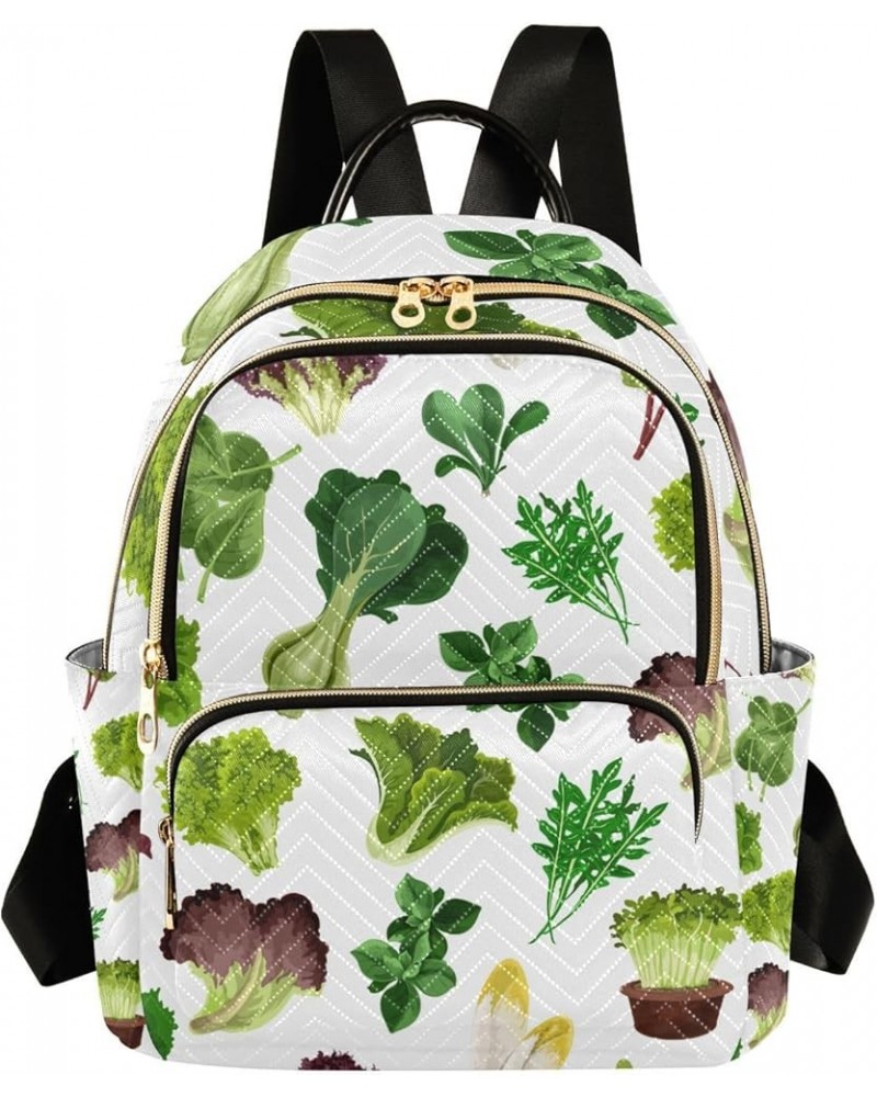 Vegetables Cabbage Spinach Green Backpack for Women Shoulder Bag Lightweight Mini Backpack Casual Daypack for Travel Mini(10....