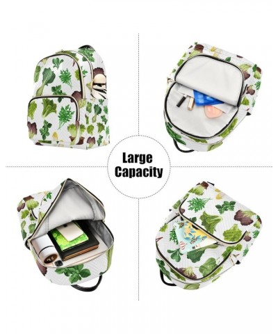 Vegetables Cabbage Spinach Green Backpack for Women Shoulder Bag Lightweight Mini Backpack Casual Daypack for Travel Mini(10....