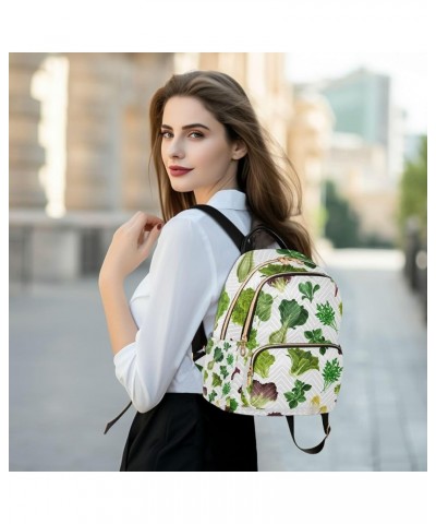 Vegetables Cabbage Spinach Green Backpack for Women Shoulder Bag Lightweight Mini Backpack Casual Daypack for Travel Mini(10....