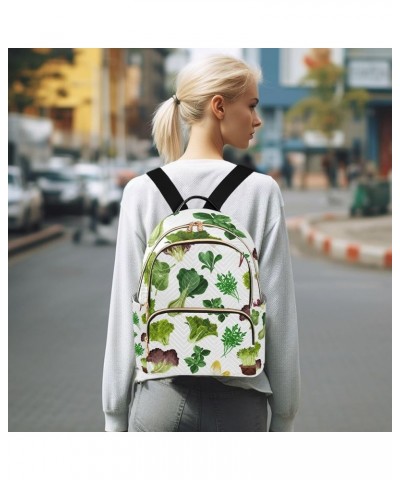 Vegetables Cabbage Spinach Green Backpack for Women Shoulder Bag Lightweight Mini Backpack Casual Daypack for Travel Mini(10....