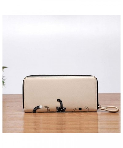 Womens Wallets Cat Long Zipper PU Leather Clutch Purse Card Holder White $9.17 Wallets