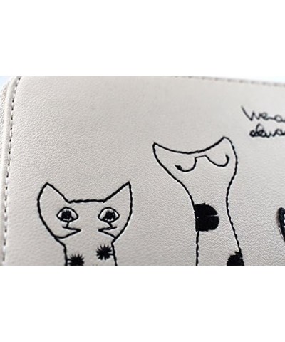 Womens Wallets Cat Long Zipper PU Leather Clutch Purse Card Holder White $9.17 Wallets