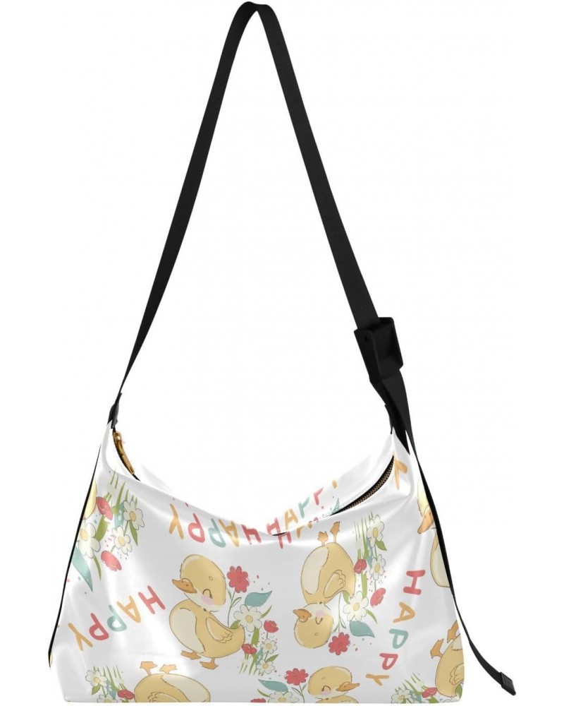 Cute Duck Flowers Scandinavian Women Crossbody Bags Leather Womens Sling Bags Crossbody Waterproof Bag $13.86 Hobo Bags