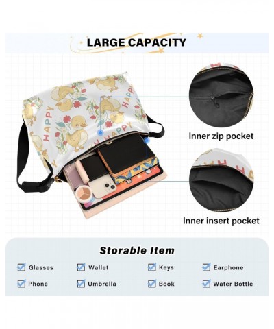 Cute Duck Flowers Scandinavian Women Crossbody Bags Leather Womens Sling Bags Crossbody Waterproof Bag $13.86 Hobo Bags