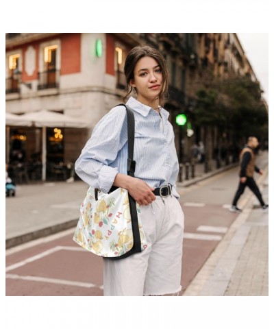 Cute Duck Flowers Scandinavian Women Crossbody Bags Leather Womens Sling Bags Crossbody Waterproof Bag $13.86 Hobo Bags