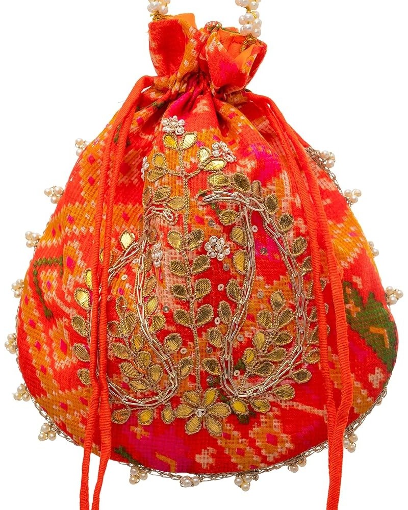 Potli Clutch Batawa Bag Purse Embroidered Embellished Handmade Traditional Ethnic Golden Work Wedding Wristlet Ladies Handbag...