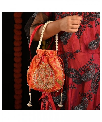 Potli Clutch Batawa Bag Purse Embroidered Embellished Handmade Traditional Ethnic Golden Work Wedding Wristlet Ladies Handbag...