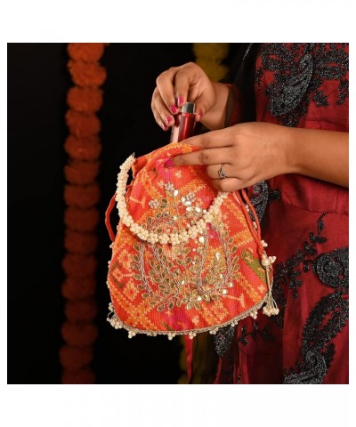 Potli Clutch Batawa Bag Purse Embroidered Embellished Handmade Traditional Ethnic Golden Work Wedding Wristlet Ladies Handbag...