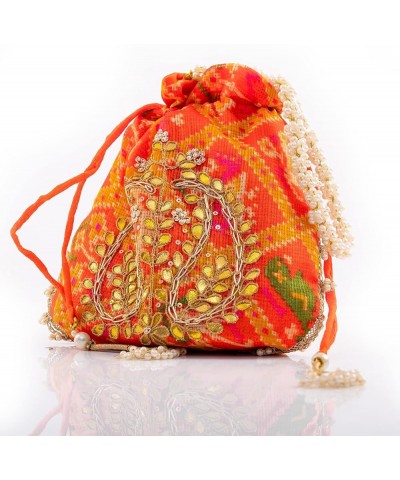 Potli Clutch Batawa Bag Purse Embroidered Embellished Handmade Traditional Ethnic Golden Work Wedding Wristlet Ladies Handbag...