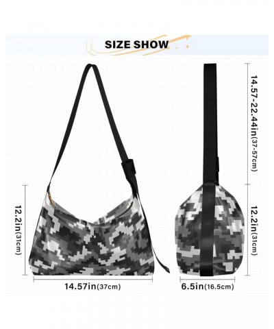 Digital Camouflage Hobo Shoulder Bag for Women Men PU Leather Crossbody Bag Slouchy Tote Handbags for Shopping Working Travel...