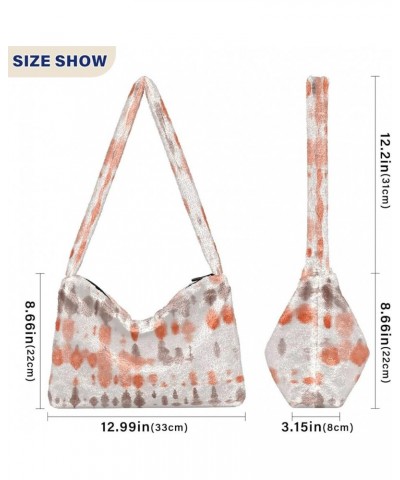 Watercolor Tie Dye Women's Hobo Bag, Fluffy Purse Girls Ladies Hobo Handbag Stripes Batik Colorful $10.29 Totes