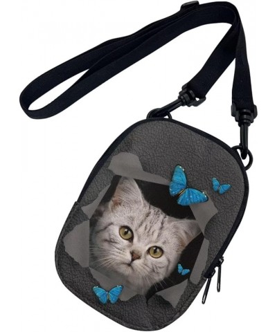 Small Crossbody Bags for Men Casual Shoulder Bag Chest Bag Youth Messenger Bag Purses and Bags Cat Butterfly $9.34 Satchels