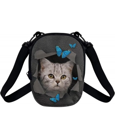 Small Crossbody Bags for Men Casual Shoulder Bag Chest Bag Youth Messenger Bag Purses and Bags Cat Butterfly $9.34 Satchels