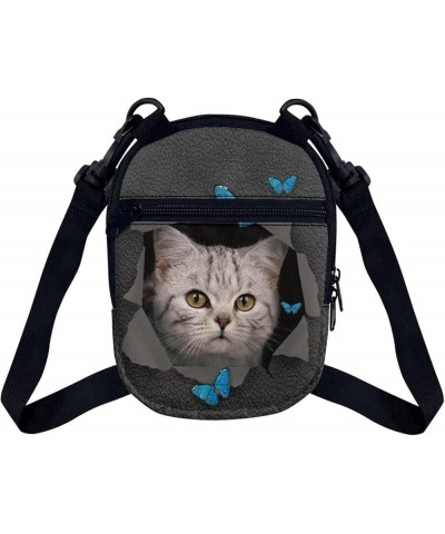 Small Crossbody Bags for Men Casual Shoulder Bag Chest Bag Youth Messenger Bag Purses and Bags Cat Butterfly $9.34 Satchels