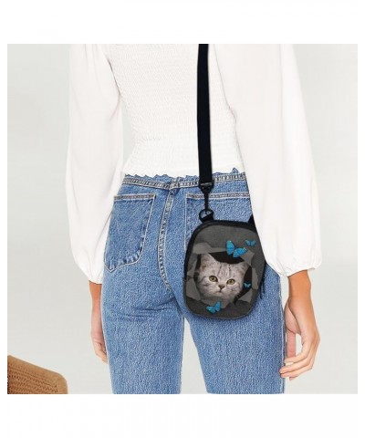 Small Crossbody Bags for Men Casual Shoulder Bag Chest Bag Youth Messenger Bag Purses and Bags Cat Butterfly $9.34 Satchels