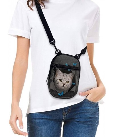 Small Crossbody Bags for Men Casual Shoulder Bag Chest Bag Youth Messenger Bag Purses and Bags Cat Butterfly $9.34 Satchels