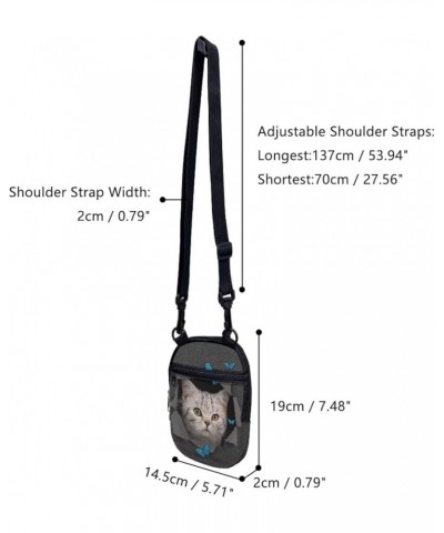 Small Crossbody Bags for Men Casual Shoulder Bag Chest Bag Youth Messenger Bag Purses and Bags Cat Butterfly $9.34 Satchels