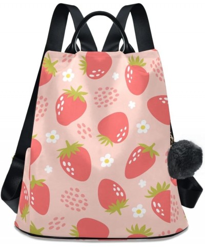 Backpack Purse for Women Fashion Travel Anti-theft Strawberry Dot Pink Daypack Casual Shoulder Bag Medium Size $24.79 Backpacks