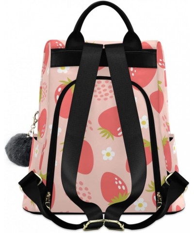 Backpack Purse for Women Fashion Travel Anti-theft Strawberry Dot Pink Daypack Casual Shoulder Bag Medium Size $24.79 Backpacks