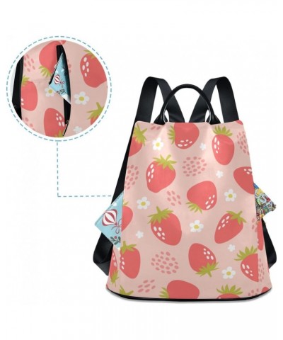 Backpack Purse for Women Fashion Travel Anti-theft Strawberry Dot Pink Daypack Casual Shoulder Bag Medium Size $24.79 Backpacks