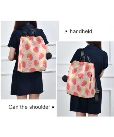 Backpack Purse for Women Fashion Travel Anti-theft Strawberry Dot Pink Daypack Casual Shoulder Bag Medium Size $24.79 Backpacks