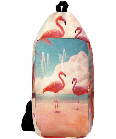 Crossbody Bags for Women,Crossbody Bag Men,Small Sling Bag,Beach Tropical Flamingo,Crossbody Purse $16.63 Crossbody Bags