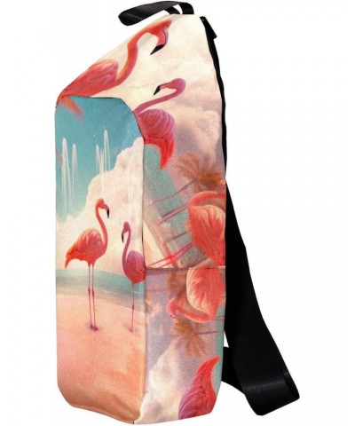 Crossbody Bags for Women,Crossbody Bag Men,Small Sling Bag,Beach Tropical Flamingo,Crossbody Purse $16.63 Crossbody Bags