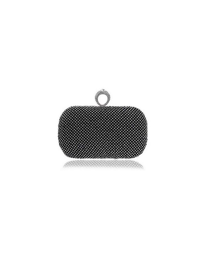 Rhinestone Evening Clutch Black $23.59 Evening Bags