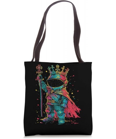 A Noble Mini Cape And Crown Leader King Holding Up His Sword Tote Bag $11.72 Totes