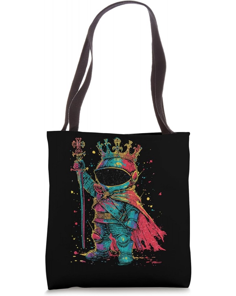 A Noble Mini Cape And Crown Leader King Holding Up His Sword Tote Bag $11.72 Totes