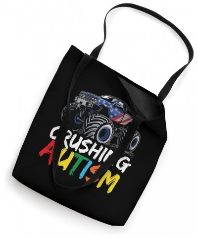 Monster Truck Crushing Autism Awareness Tote Bag $13.00 Totes