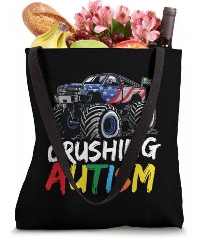 Monster Truck Crushing Autism Awareness Tote Bag $13.00 Totes