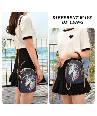 Quilted Crossbody Bags for Women,Unicorn Head Women's Crossbody Handbags Small Travel Purses Phone Bag $9.68 Crossbody Bags