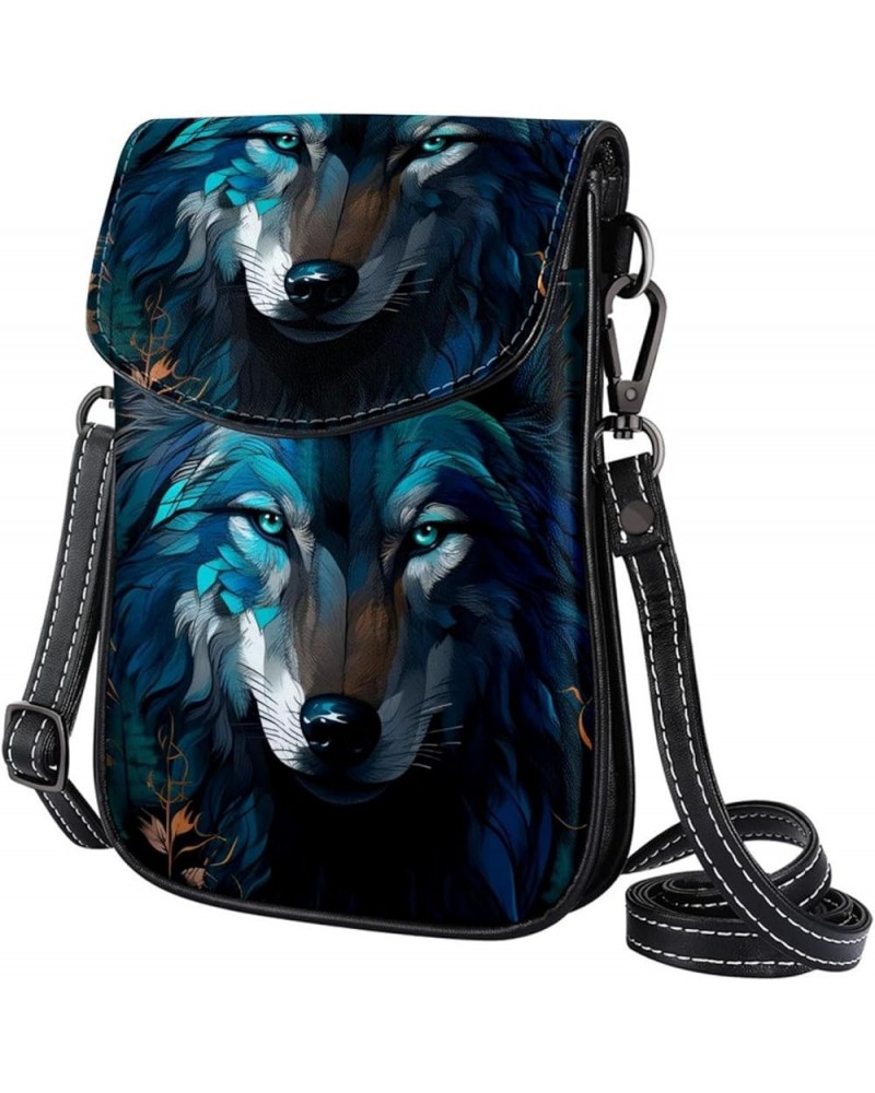 Classic PU Leather Phone Bag - Durable Cell Phone Wallet, Convenient Crossbody Purse Cartoon Wolf Print Multicoloured4 $11.44...