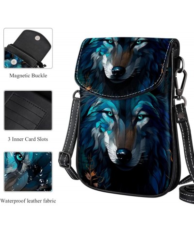 Classic PU Leather Phone Bag - Durable Cell Phone Wallet, Convenient Crossbody Purse Cartoon Wolf Print Multicoloured4 $11.44...