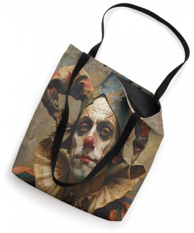 Serious Straight Faced Stoic Jester Clown Blank Stare Art Tote Bag $11.00 Totes