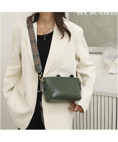 Small Vegan Leather Crossbody Purse for Women, Designer Shoulder Handbag with Guitar Strap Zipped Pockets Satchel Bag Green $...