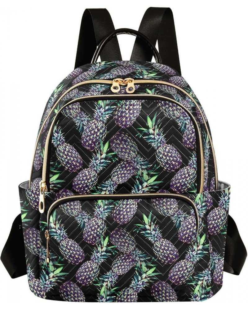 Retro Pineapple Women's Backpack Purse Causal Daypack Work Travel College Business Trip Bag Shoulder Bag Medium $19.43 Backpacks