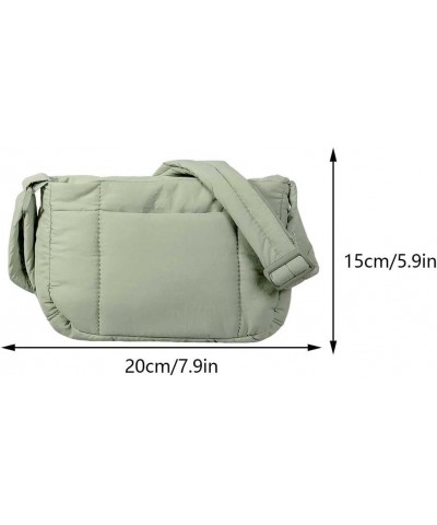 Padded Soft Crossbody Bag Solid Color Simple Commuting Bag Women Fashion Sling Bag Adjustable Strap Messenger Bag Olive Green...